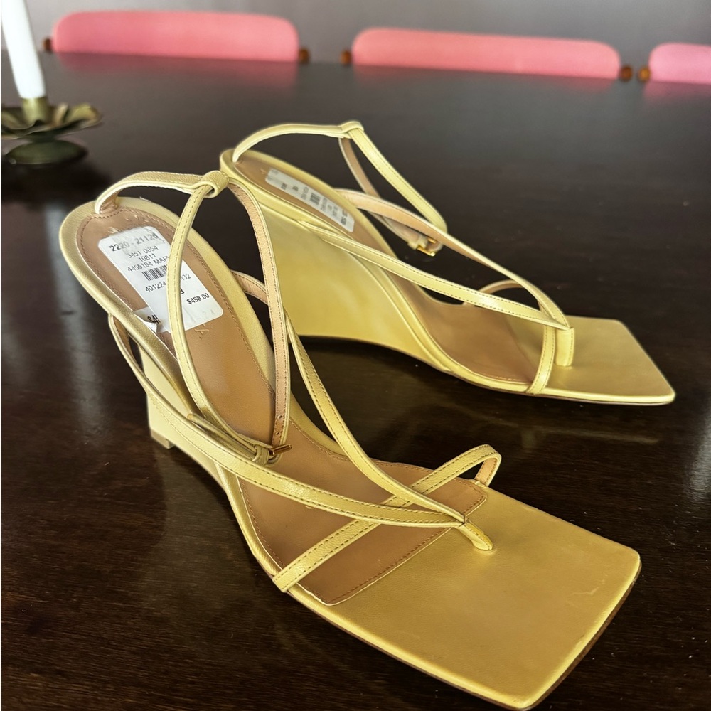 Brand new Tan Bottega Veneta Strappy Wedge Sandals